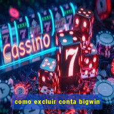 como excluir conta bigwin